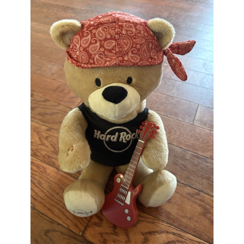 Hard Rock Cafe‎ Singing Dancing Animated Plush Bear KISS Rock And Roll All Night